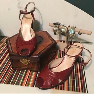 A. Giannetti Red Heeled Sandals